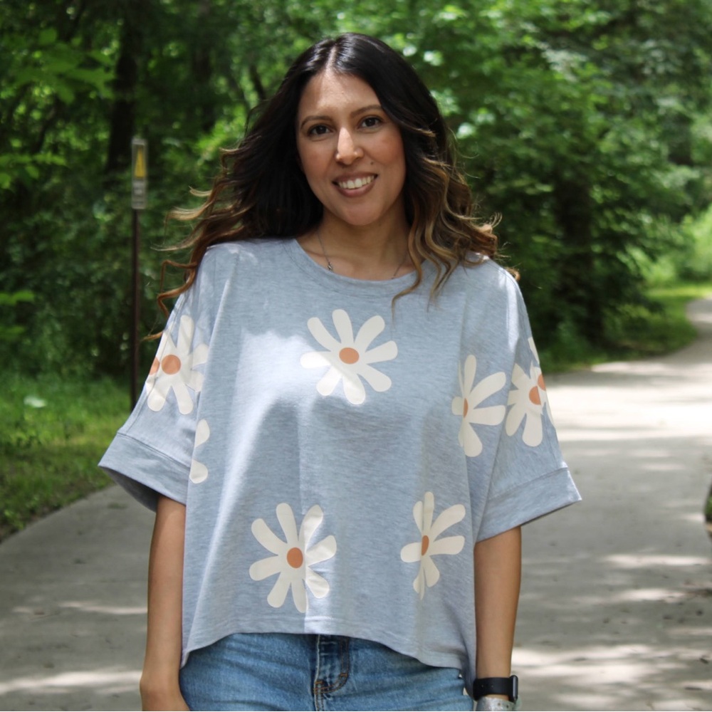 Flower Print Loose Fit Tee